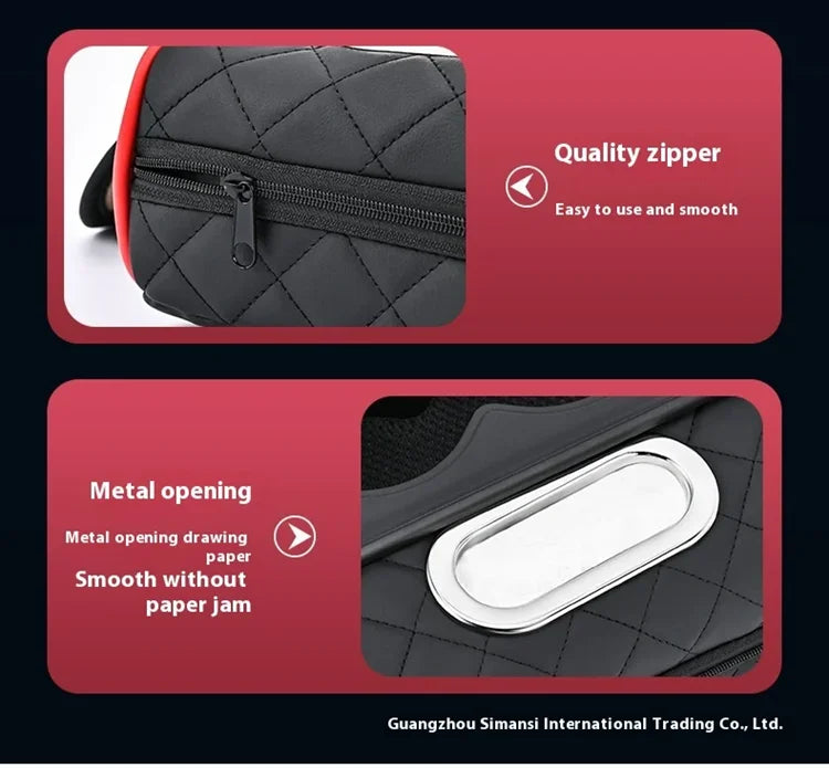 Car PU Leather Armrest Box Heightening Pad Tissue Organizer