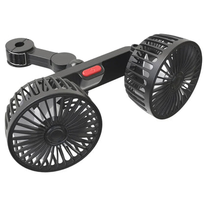 Car Electric Seat Back Cooler 3 Speeds USB Dual Head Fan 12V/24V
