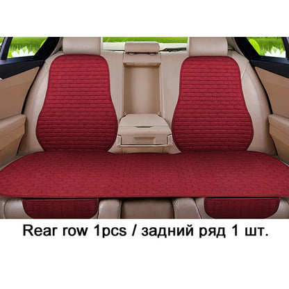Car Flax Seat Cushion Protector Pad Front/Rear Set