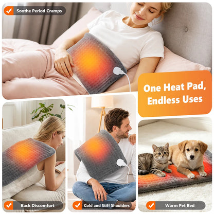 Electric Heating Pad Flannel 10 Warmth Modes 4 Timer Dual SCR Controller