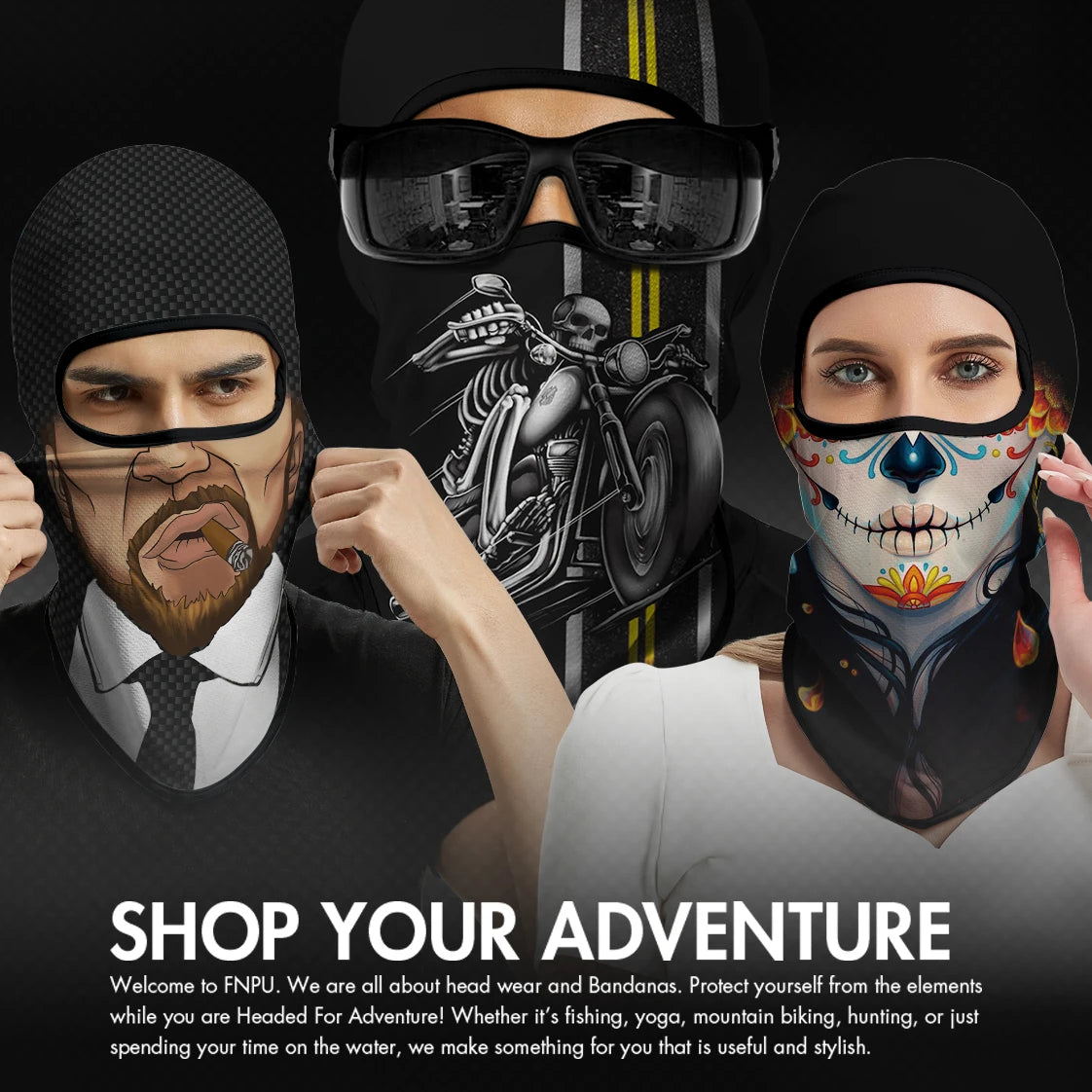 Motorcycle Full Face Sun Protection Lining Summer Breathable Skull Halloween Masks