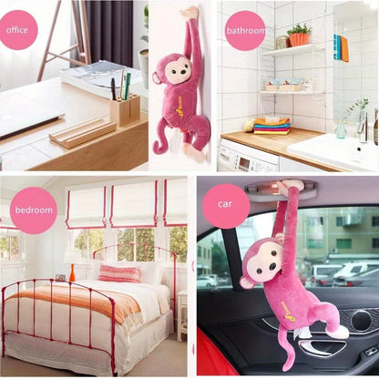 Car Portable Tissue Box Fun Monkey-Shaped Organzier