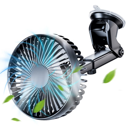 12V/24V Car Cooling Fan USB Suction Cup Windshield Desk Fan