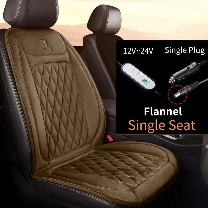 Car 12V/24V Quick Heating Flannel Warm Winter Cushion