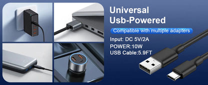 Car Dual-Head Rear USB Powered 360°Rotation Cooling Fan