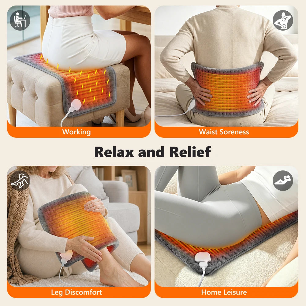 Electric Heating Pad Flannel 10 Warmth Modes 4 Timer Dual SCR Controller