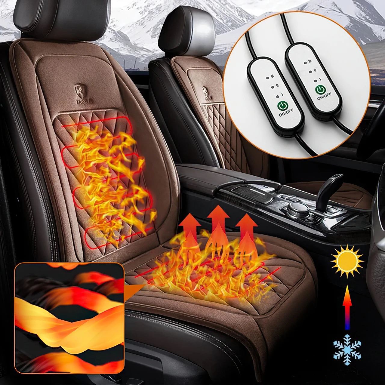 Car Truck 30' Fast Heating Heated Universal Seat Cushion 12/24v