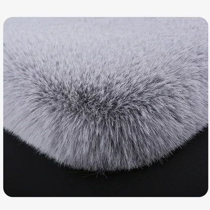 Car Multicolor Plush Fur Seat Cushion Winter Warmth Thick Wool Square Cushion Set