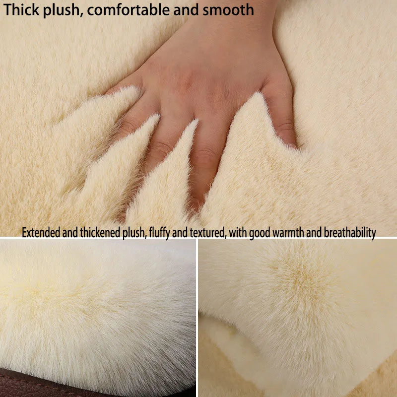 Car Winter Plush Rabbit Fur Non-slip Warmth Thickened Cushion