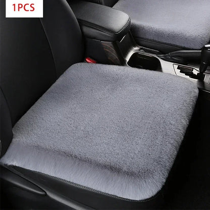 Car Multicolor Plush Fur Seat Cushion Winter Warmth Thick Wool Square Cushion Set