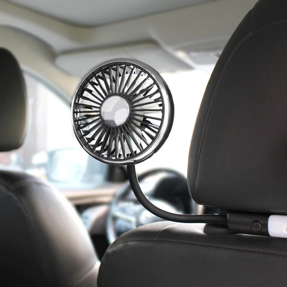 Car Seat Back 3-Speed Powerful Cooling Fan with Light