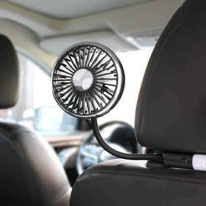 Car Seat Back 3-Speed Powerful Cooling Fan with Light