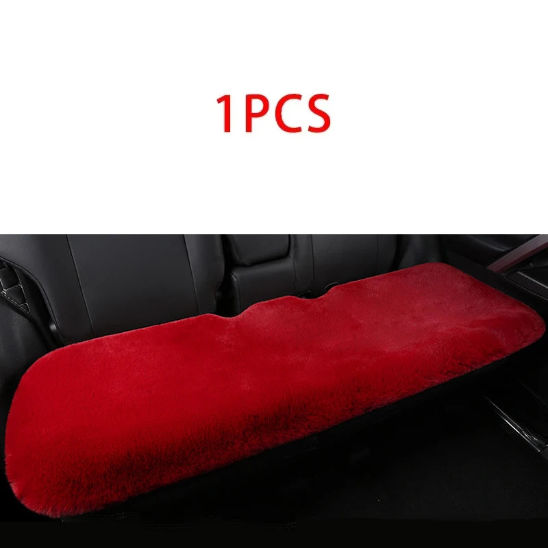 Car Multicolor Plush Fur Seat Cushion Winter Warmth Thick Wool Square Cushion Set