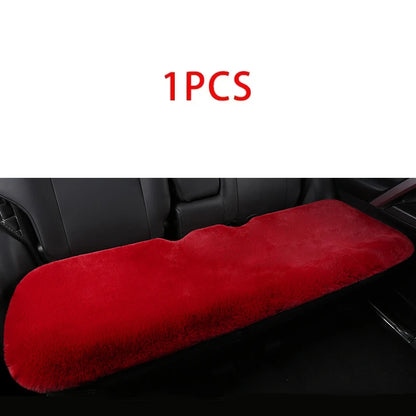 Car Multicolor Plush Fur Seat Cushion Winter Warmth Thick Wool Square Cushion Set