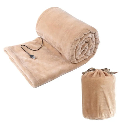 USB Heated Blanket Coral Velvet Shawl Wearable Electric Blanket Winter Body Warmer for Home Office Car