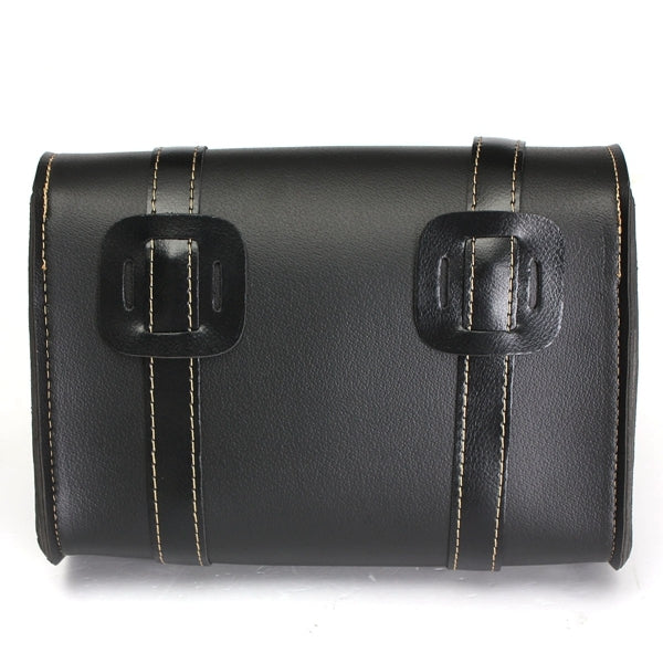 Motorcycle Saddle Leather Black Storage Tool Pouch Bag