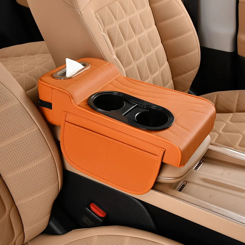 Car Center Armrest Box Elevator Pad Multi-Function Tissue Box Organizer