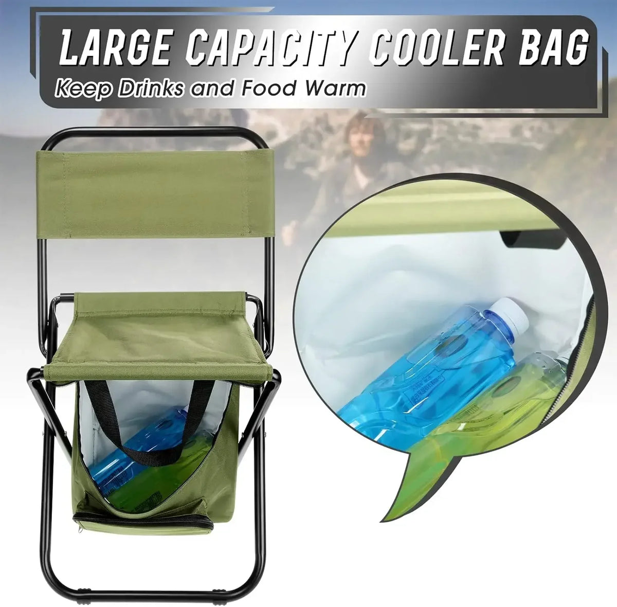 Camping Fishing Beach Stool Detachable Portable Backrest Lightweight Folding Chair