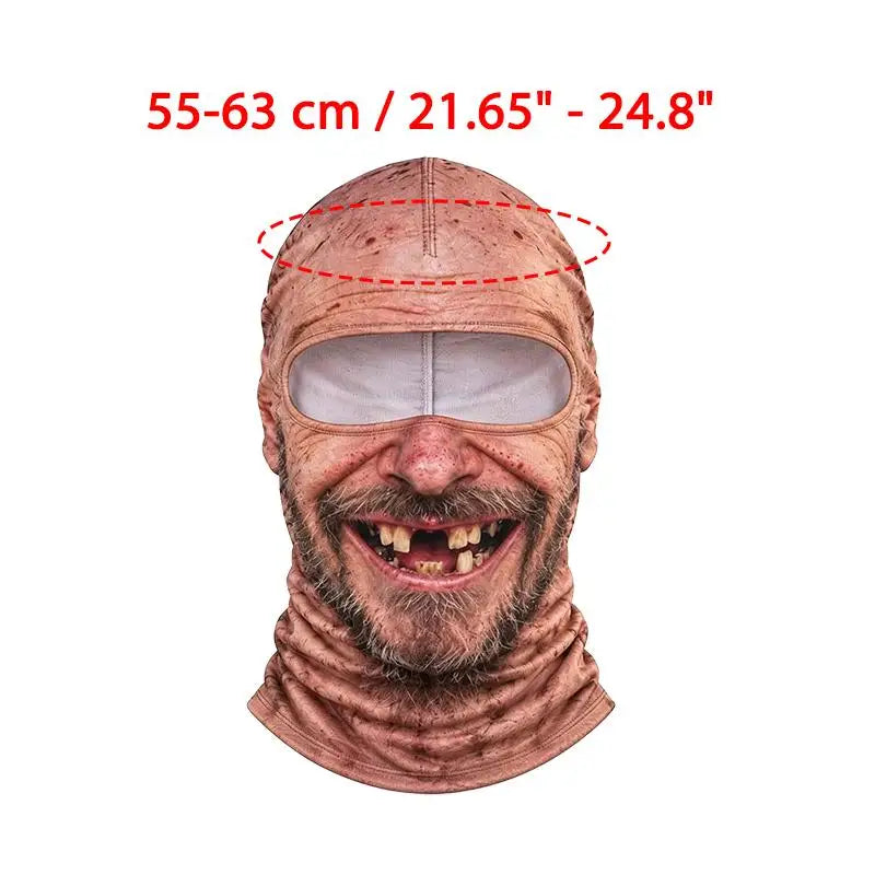 Funny 3D Face Balaclava Hat Full Face Motorcycle Riding Skiing Face Mask