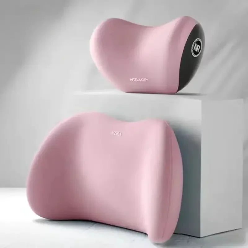Car Headrest Lumbar Support Seat Cushion Backrest Set