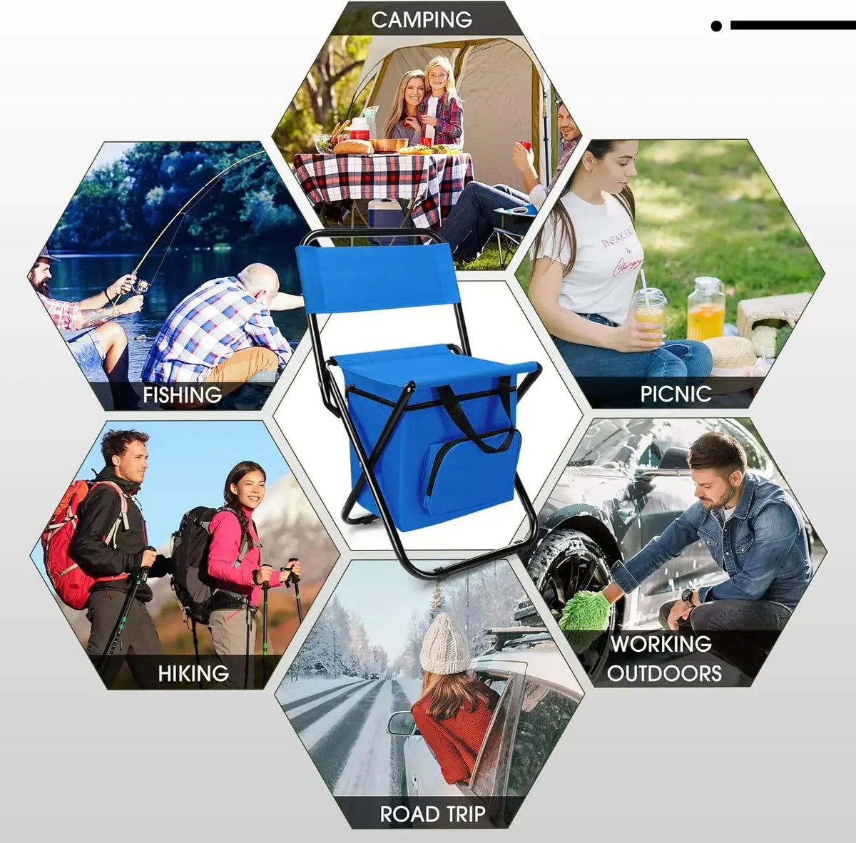 Camping Fishing Beach Stool Detachable Portable Backrest Lightweight Folding Chair
