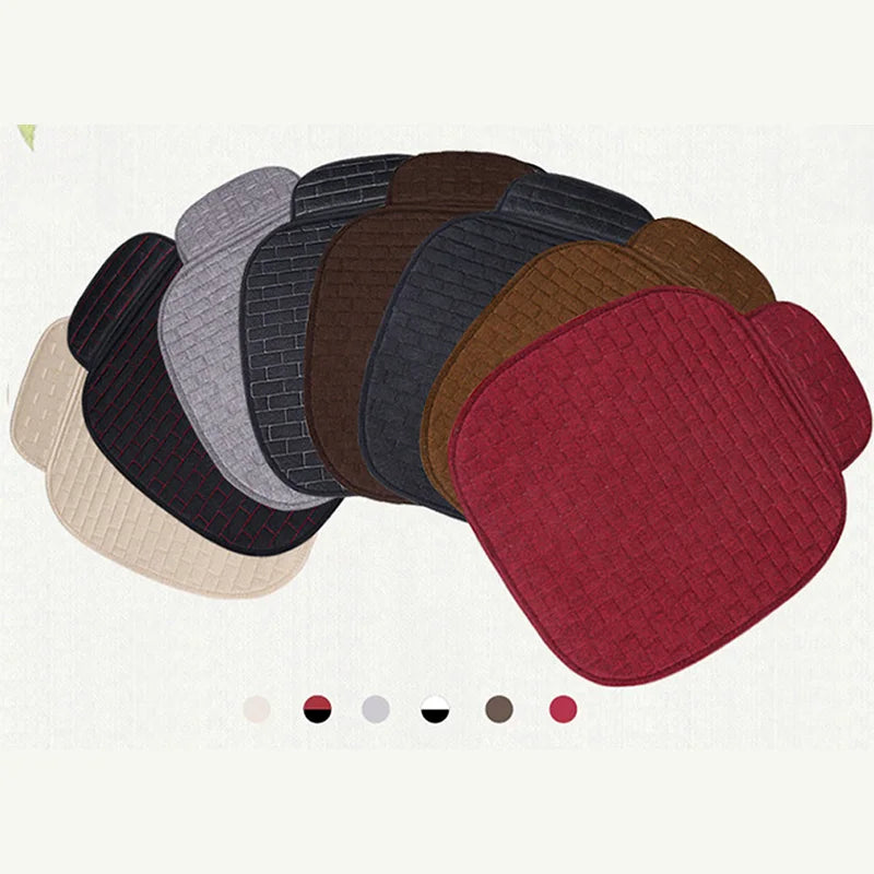 Car Flax Seat Cushion Protector Pad Front/Rear Set