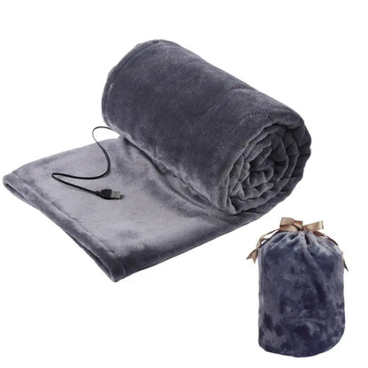 USB Heated Blanket Coral Velvet Shawl Wearable Electric Blanket Winter Body Warmer for Home Office Car