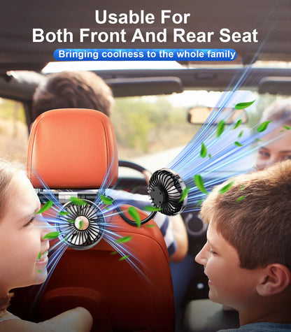 Car Dual-Head Rear USB Powered 360°Rotation Cooling Fan