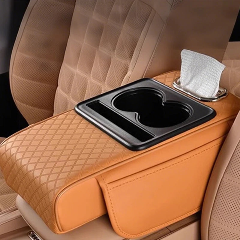 Car Armrest Cushion Organizer Mat Center Console Memory Foam Box Pads
