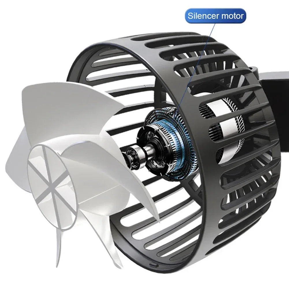 Car Electric Seat Back Cooler 3 Speeds USB Dual Head Fan 12V/24V