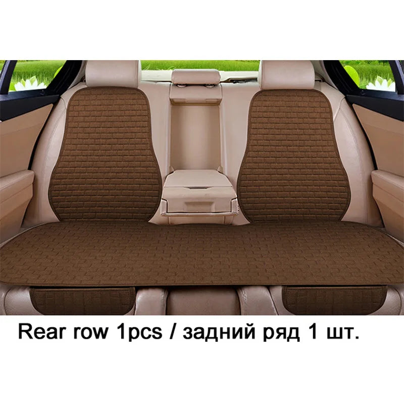 Car Flax Seat Cushion Protector Pad Front/Rear Set