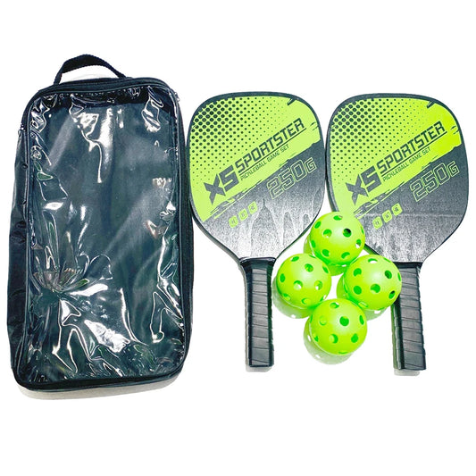 Camping Pickle Paddles Rackets Set of 2 Rackets and 4 Pickleballs Balls