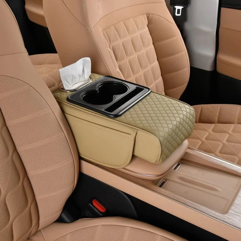 Car Armrest Cushion Organizer Mat Center Console Memory Foam Box Pads