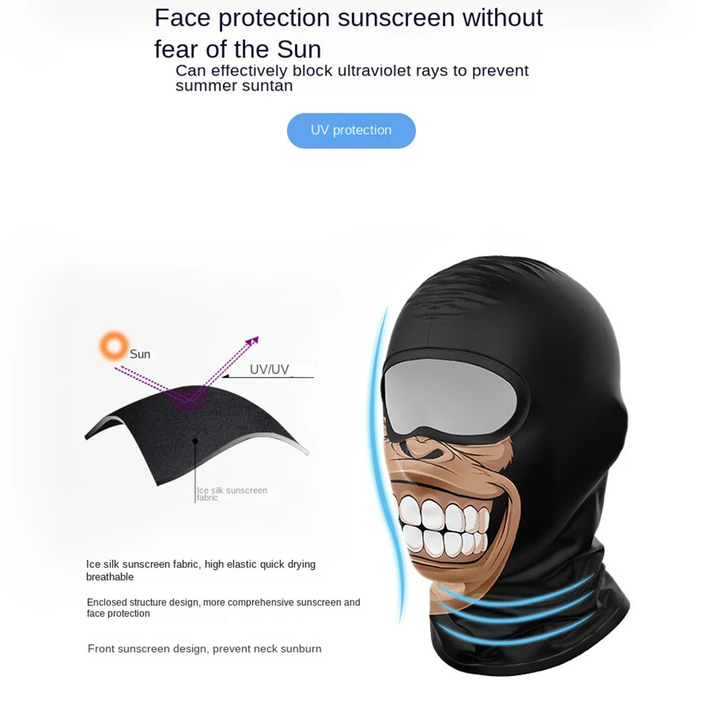 Motorcycle Face Mask Clown Ghost Skull Breathable Windproof UV Sun Dust Protective Mask