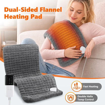 Electric Heating Pad Flannel 10 Warmth Modes 4 Timer Dual SCR Controller