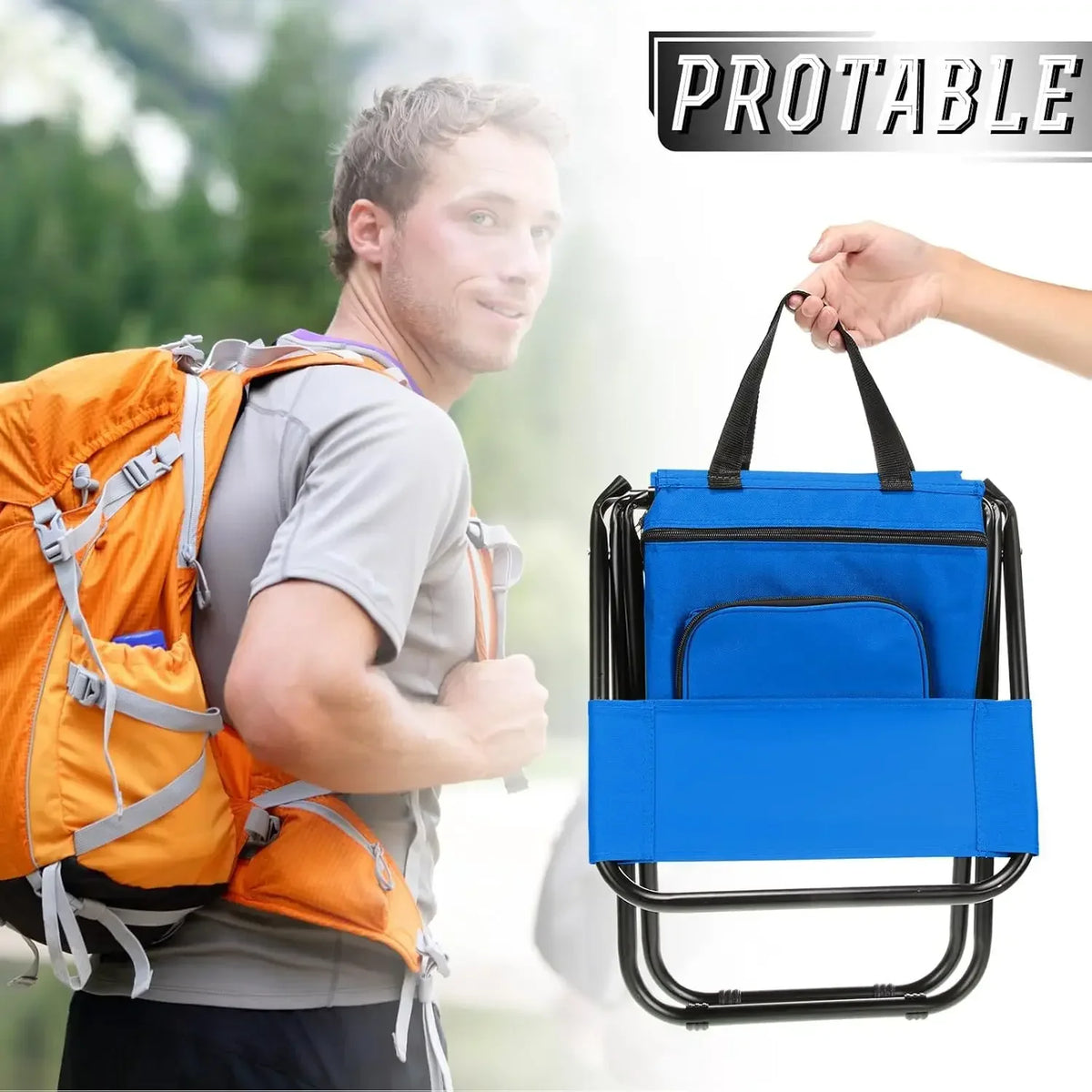 Camping Fishing Beach Stool Detachable Portable Backrest Lightweight Folding Chair