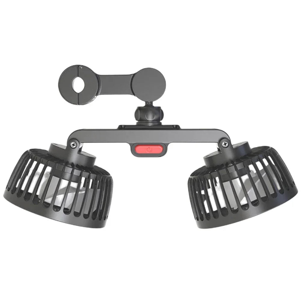 Car Electric Seat Back Cooler 3 Speeds USB Dual Head Fan 12V/24V