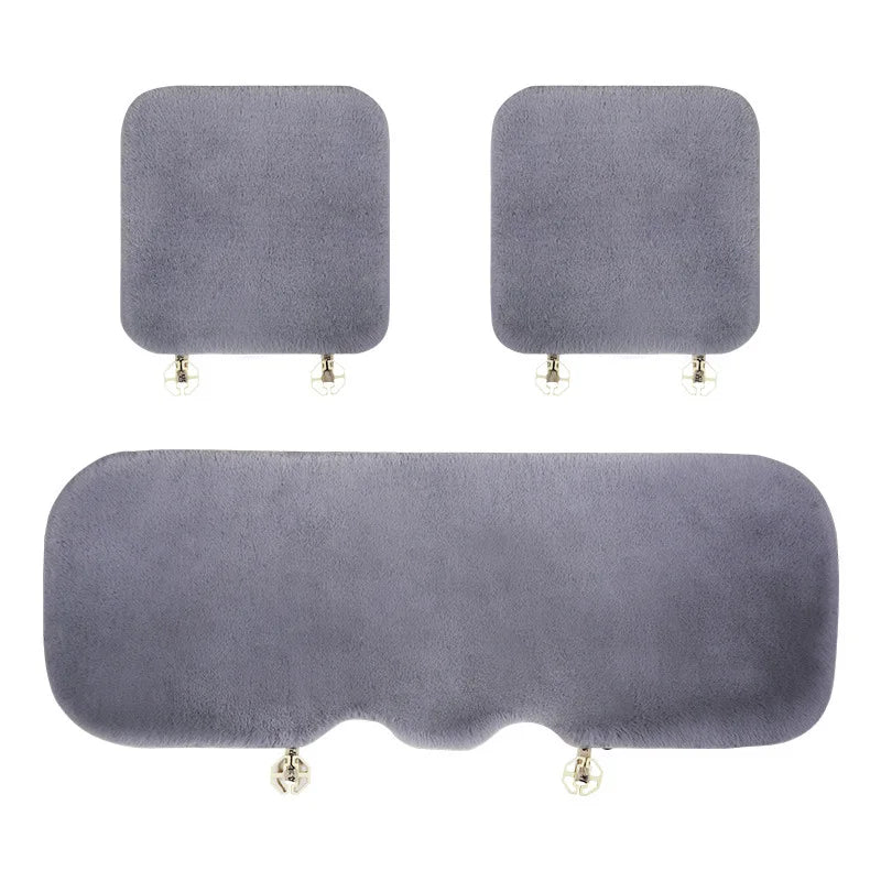 Plush Rabbit Fur Car Seat Cushion Winter Warmth Thick Wool Square Multicolor Cushion
