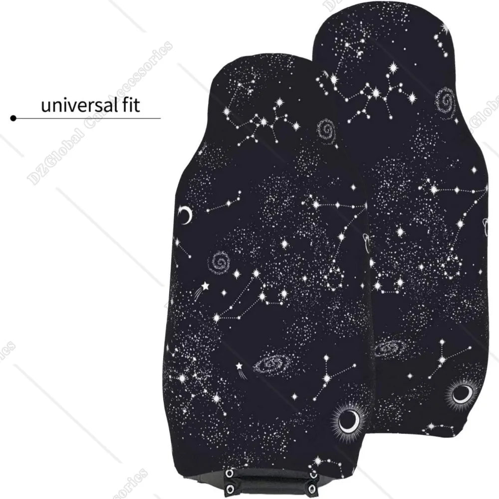 Car Seat Covers Front Seat Protector Cover Moon Space Planet Stars Galaxy Universe 2pcs