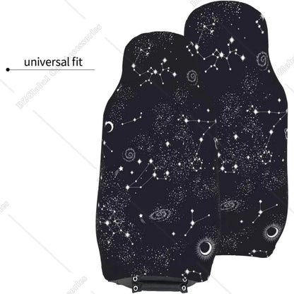 Car Seat Covers Front Seat Protector Cover Moon Space Planet Stars Galaxy Universe 2pcs
