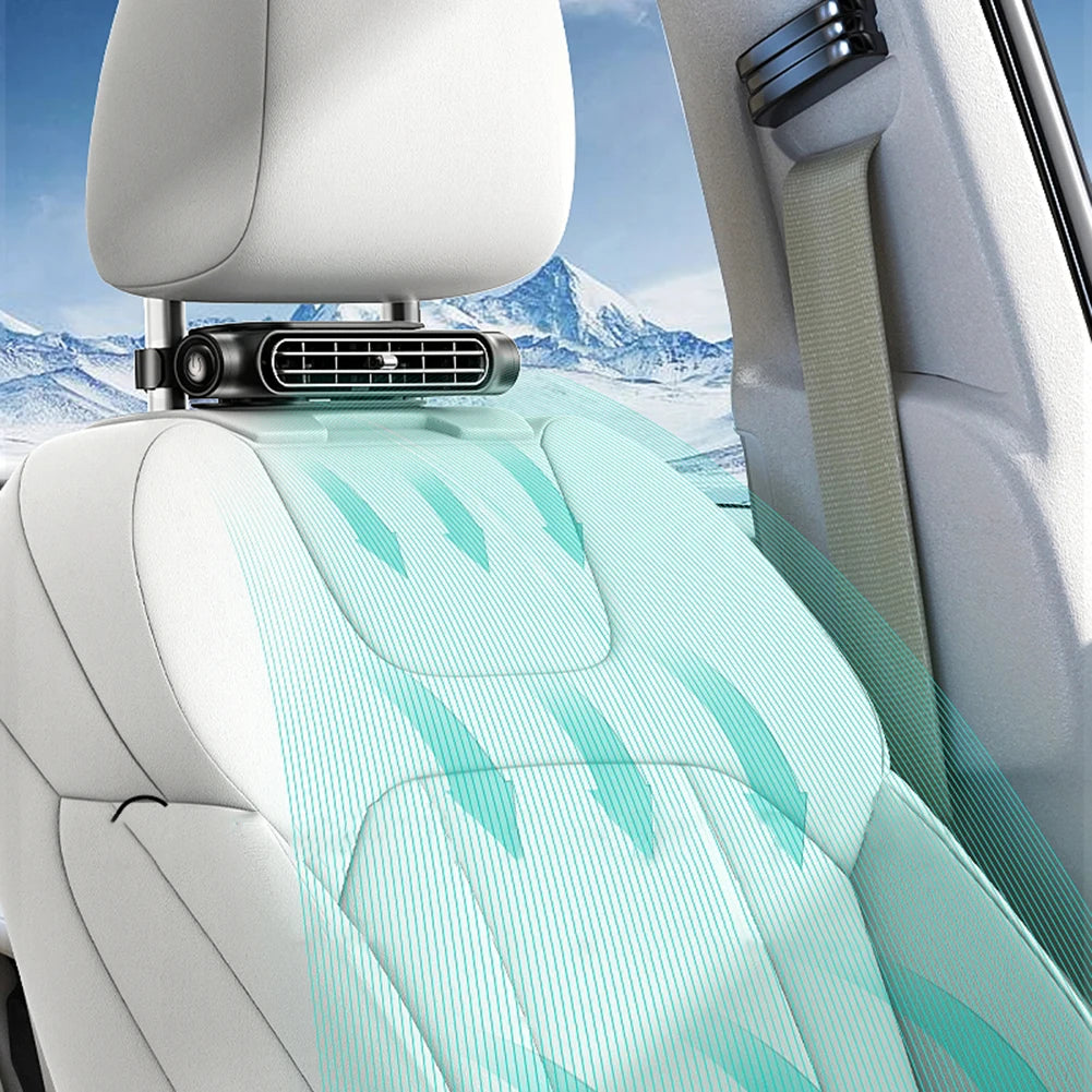 Car Seat Fan 3 Speeds Adjustable Headrest Cooling Air Fan