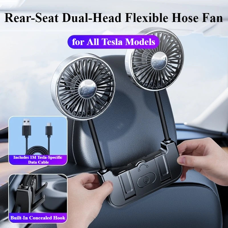 Car Dual-Head Fan Rear Seat Back Cooling Fans