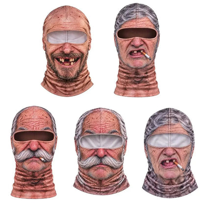 Funny 3D Face Balaclava Hat Full Face Motorcycle Riding Skiing Face Mask
