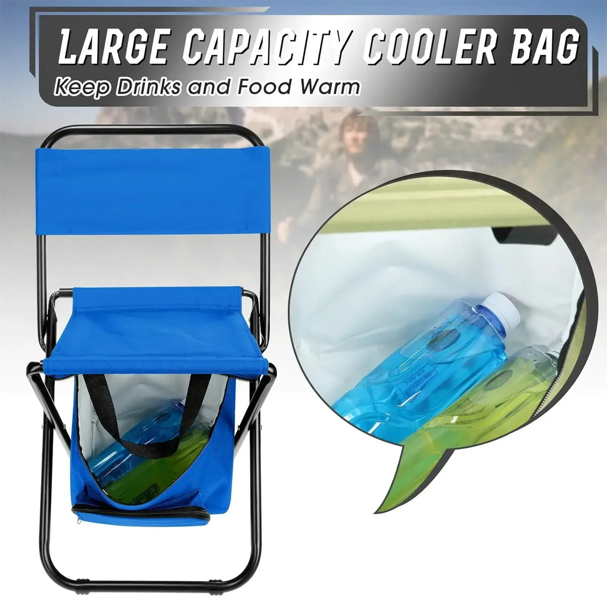Camping Fishing Beach Stool Detachable Portable Backrest Lightweight Folding Chair