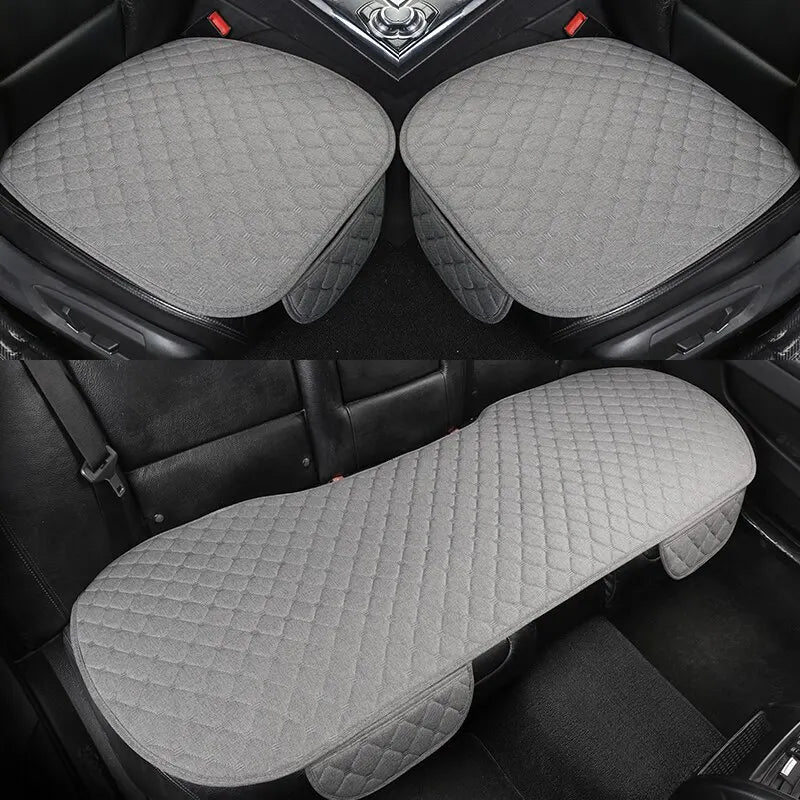 Linen Quilted Embroidered Car Cushion Without Backrest Four Seasons Universal