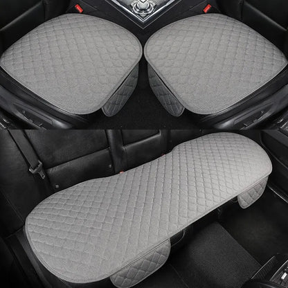 Linen Quilted Embroidered Car Cushion Without Backrest Four Seasons Universal