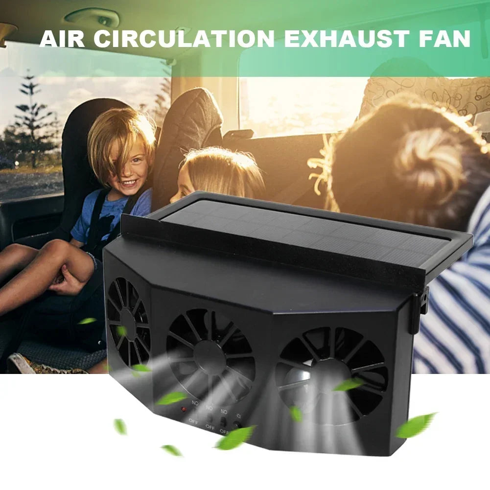 Car Exhaust Fan USB Rechargeable/Solar Air Cooling Ventilation Fan