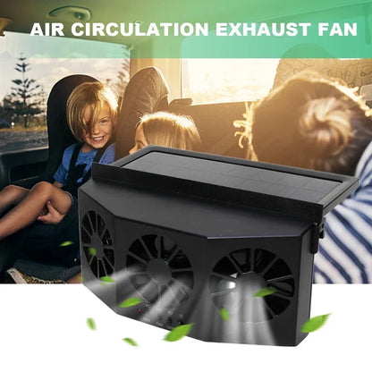 Car Exhaust Fan USB Rechargeable/Solar Air Cooling Ventilation Fan