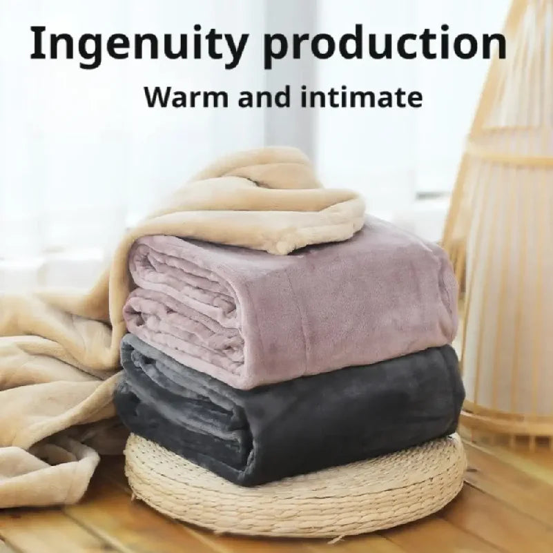 USB Heated Blanket Coral Velvet Shawl Wearable Electric Blanket Winter Body Warmer for Home Office Car