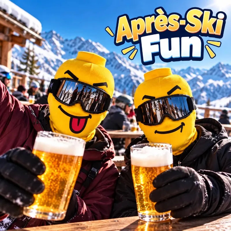 Outdoor Cycling Skiing Funny Knit Ski Mask Food Print Yellow Man Funny Windproof Face Cover